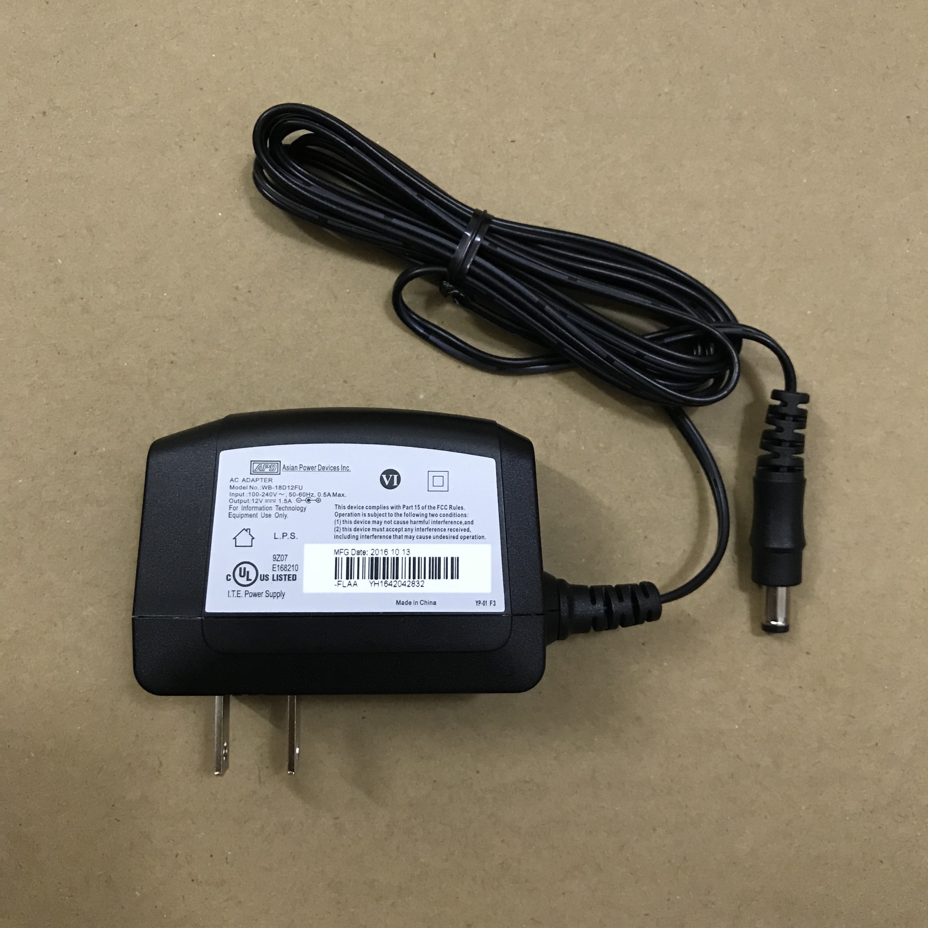 *Brand NEW*APD WB-18D12FU 12V1.5A /12V2A AC DC Adapter POWER SUPPLY